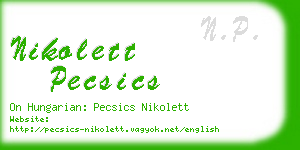 nikolett pecsics business card